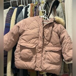 Zara pink winter puffer coat